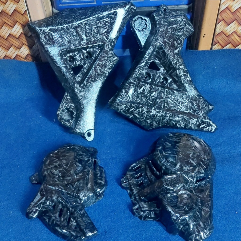 PAKETAN KARBON FORGED COVER RANGKA DAN COVER ENGINE TUTUP MESIN YAMAHA WR 155