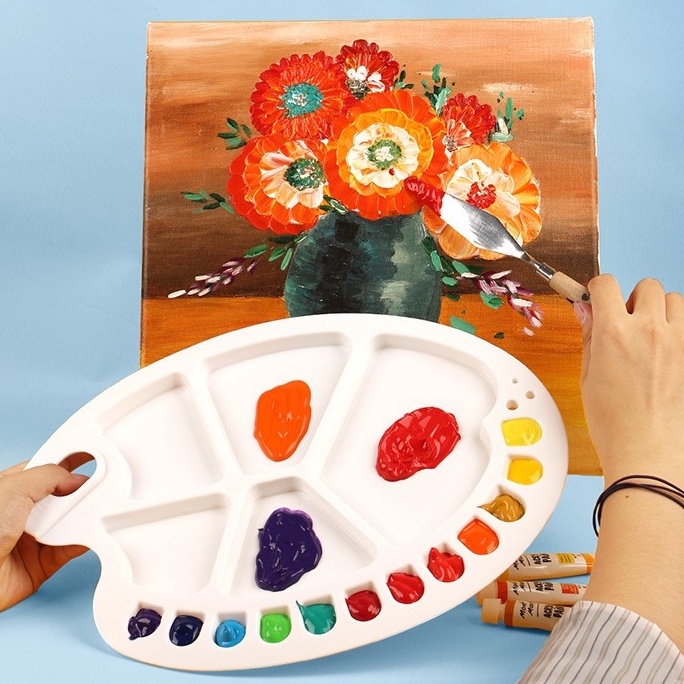 

MONT MARTE OVAL PLASTIC PALETTE 34 x 25cm alat lukis mainan edukasi seni anak b I4Z2