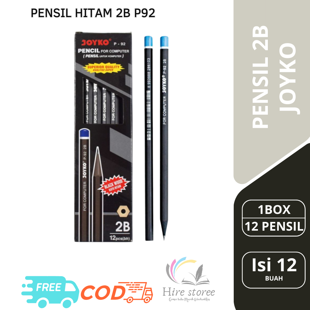 

1 BUAH PENSIL TULIS JOYKO 2B HITAM PENSIL UJIAN MURAH TERBARU 2024