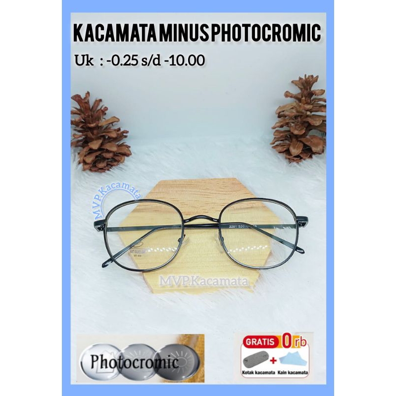 KACAMATA MINUS PHOTOCROMIC -0.25 s/d -8.00 KACAMATA MINUS Pria dan Wanita