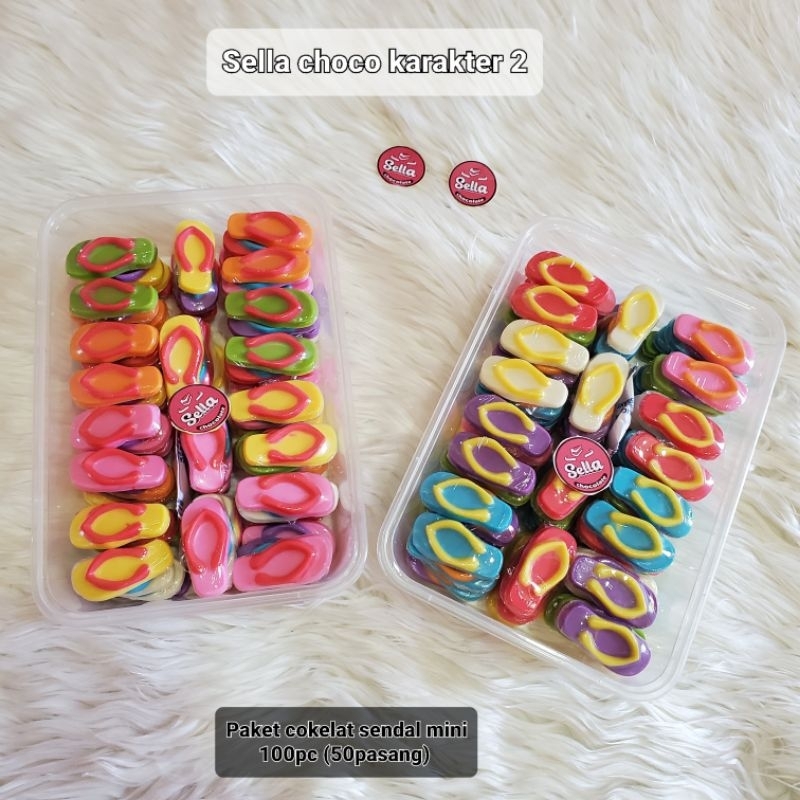 

PAKET USAHA COKELAT KARAKTER SENDAL PAKET ISI 100 PCS ( 50 PASANG)