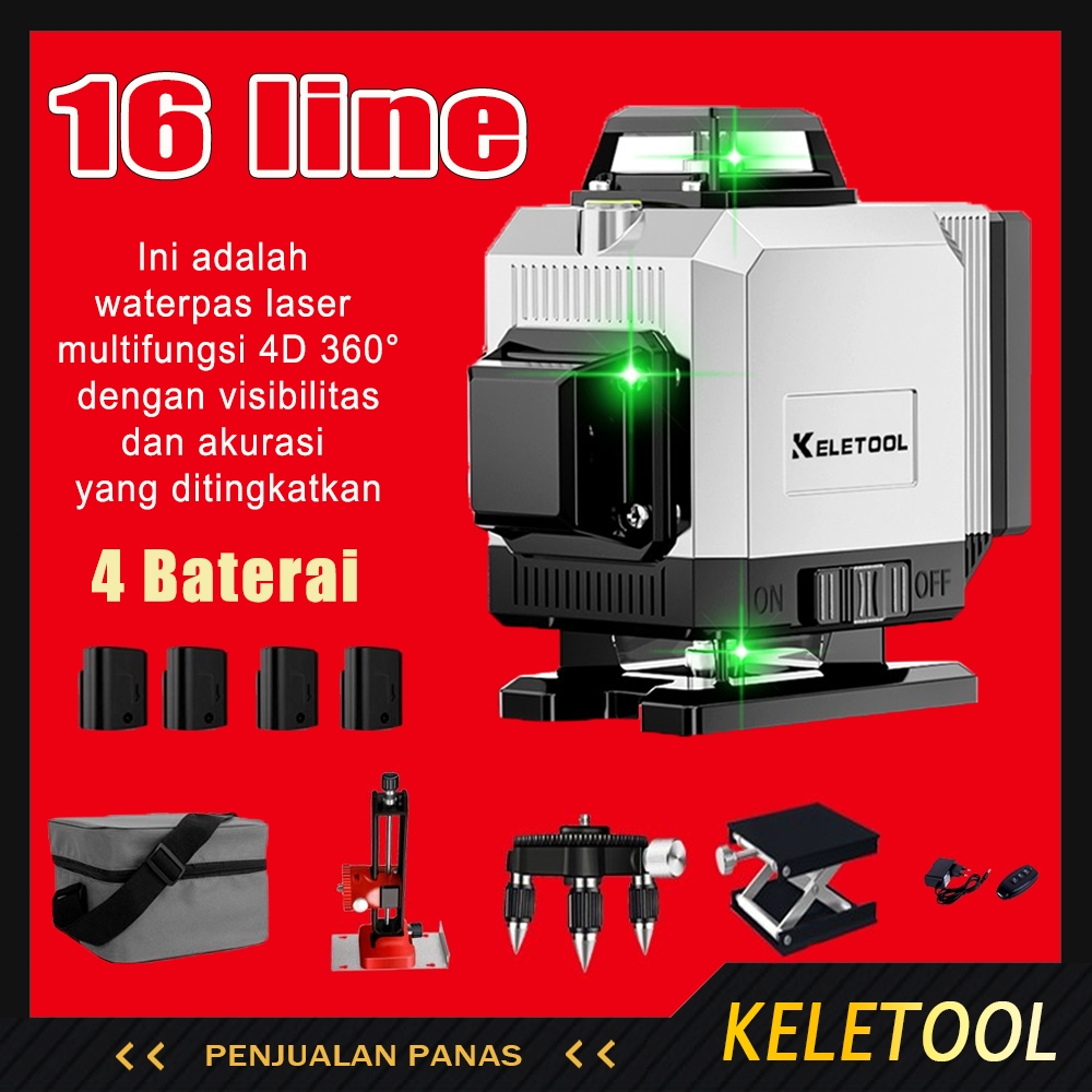 Laser Level 16 Line 4D Self Leveling Tukang Bangunan Waterpass Laser Digital Multifungsi laser level