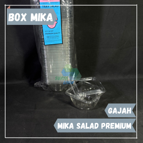 Mika Tray Salad GAJAH Premium 500ml / Mika Plastik / Mika Salad / Tray Mika / Tray Salad