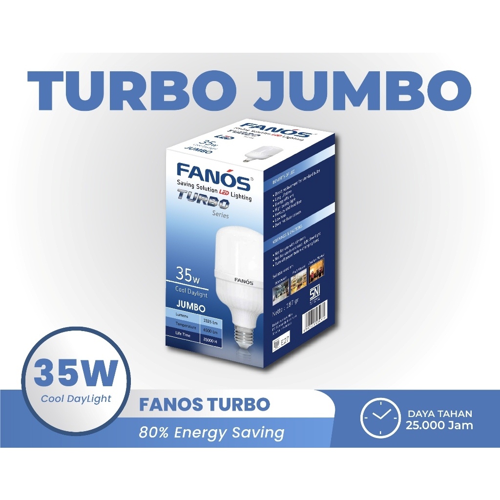 Lampu LED Fanos Turbo 35 Watt - Putih - Garansi