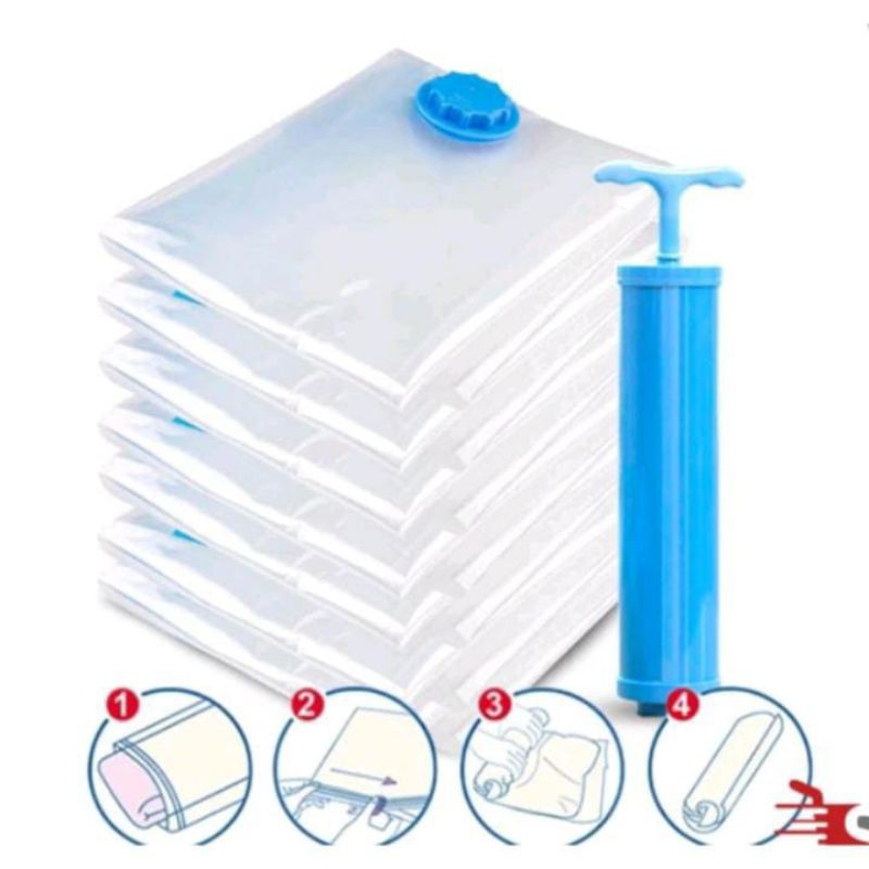 Plastik Vacum Kantong Pakaian Travel Transparan Anti-Air / Vacum Bag