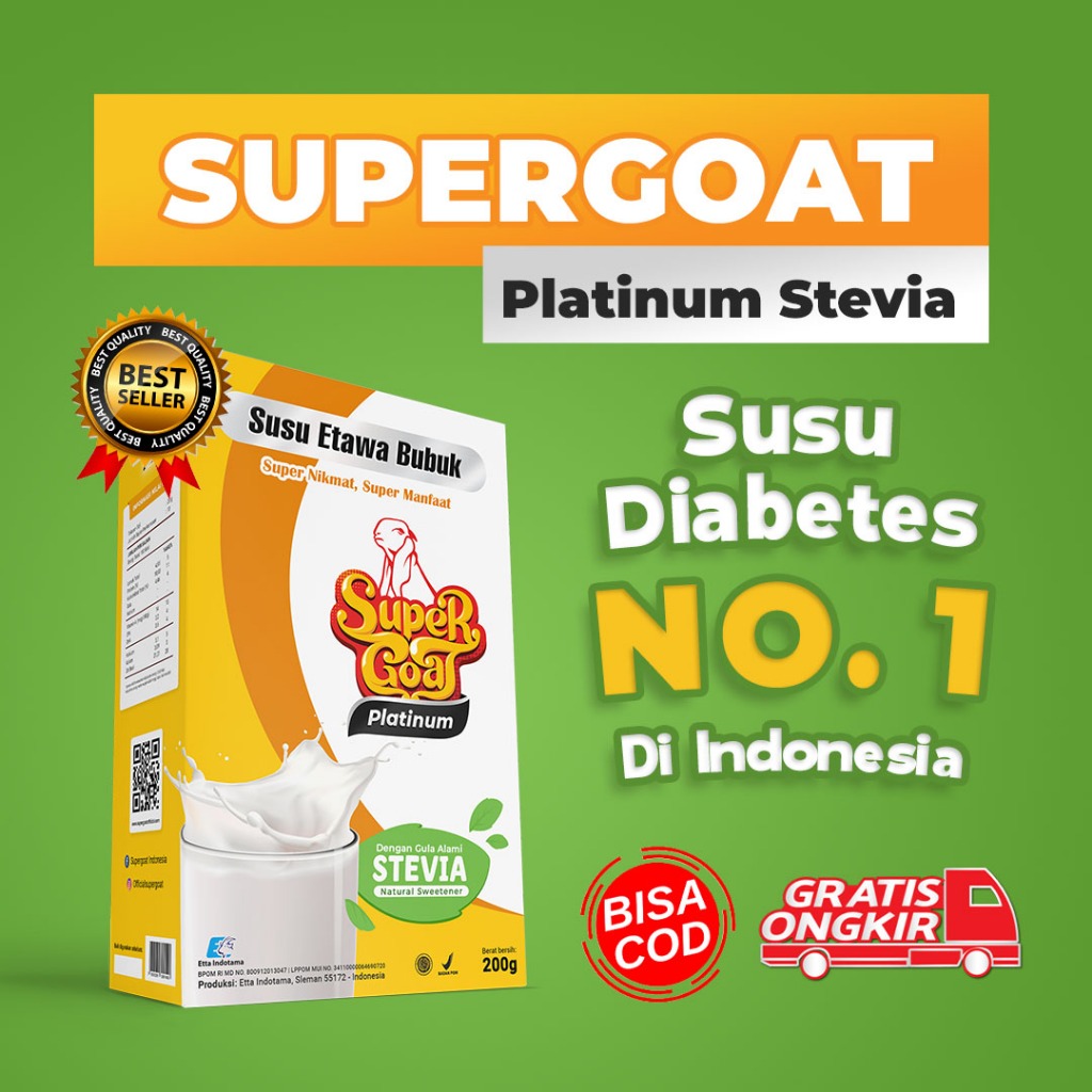 

Supergoat Platinum Menstabilkan Diabetes Susu Stevia Kambing Etawa Bubuk 1 Box Dairy Milk 1 Box