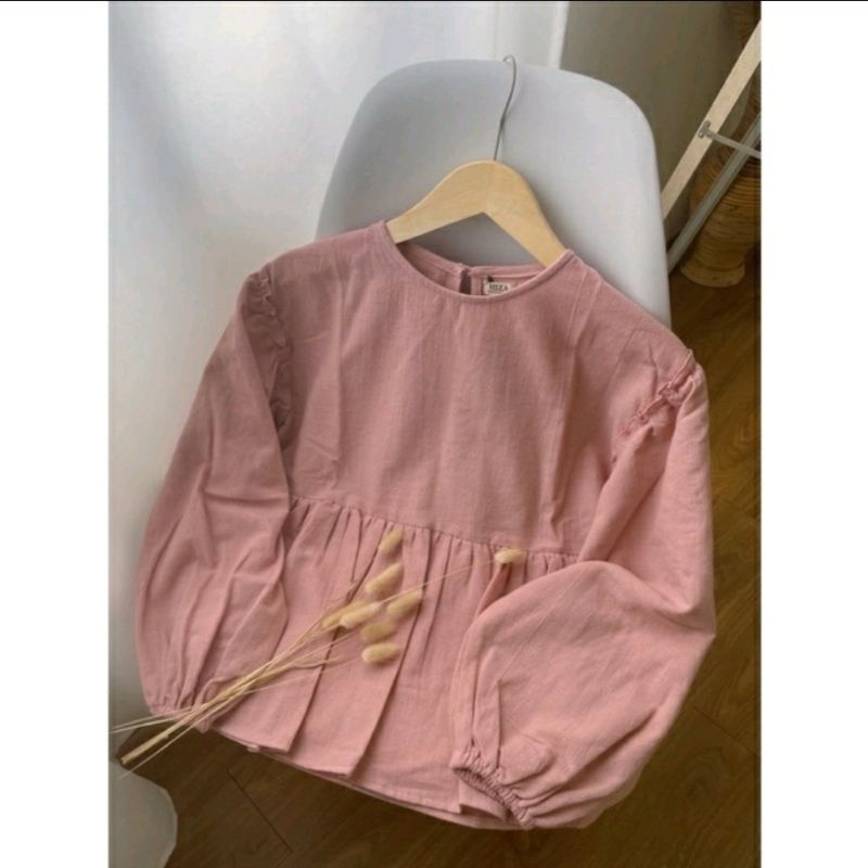 big sale mahalini blouse ruffley/baju atasan wanita/kemeja wanitateebaru