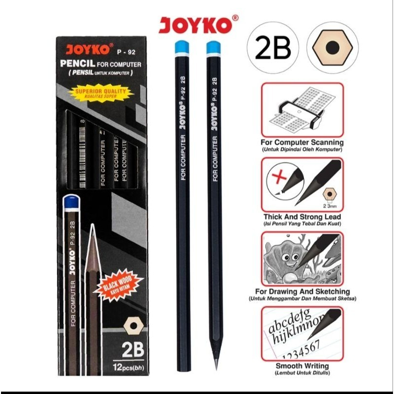 

PENSIL 2B HITAM JOYKO P92/perpak