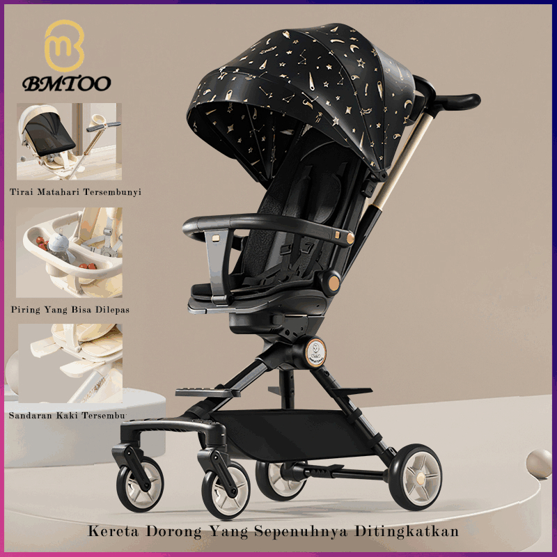 BMTOO Stroller 2 Arah Kereta Dorong Bayi Traveling Lipat Stroller