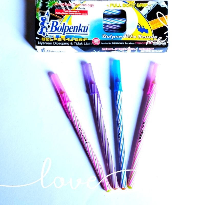 

BOLPENKU ISI 12 PCS.BOLPEKU GRIP NYAMAN DIPEGANG & TIDAK LICIN ( TINTA HITAM )