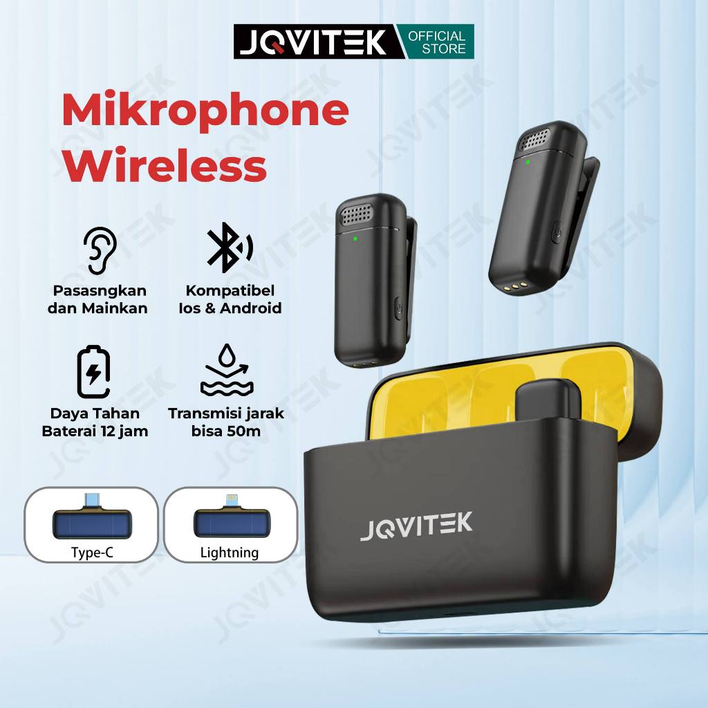 JQVITEK 2025 Produk Baru LM03/LM04 Mikrofon Mini Mikrofon Nirkabel Bluetooth Lavalier Mikrofon Telep