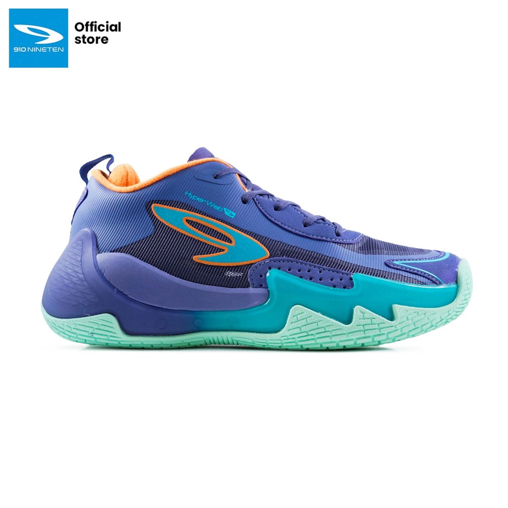 910 Nineten Nakami Flow Sepatu Basket - Ungu/Biru-muda/Jingga