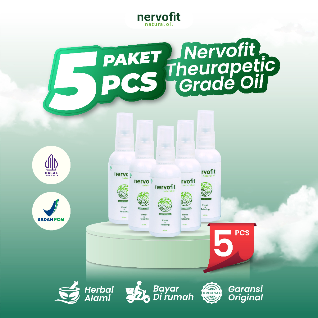 NERVOFIT Natural Oil hemat isi 5 bantu atasi masalah nyeri gangguan syaraf kejepit, kesleo dan bengk