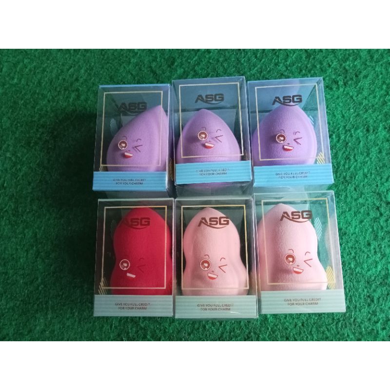 ASG Sponge Beauty Blender Telur dan Guci Kwalitas Bagus,Warna Random