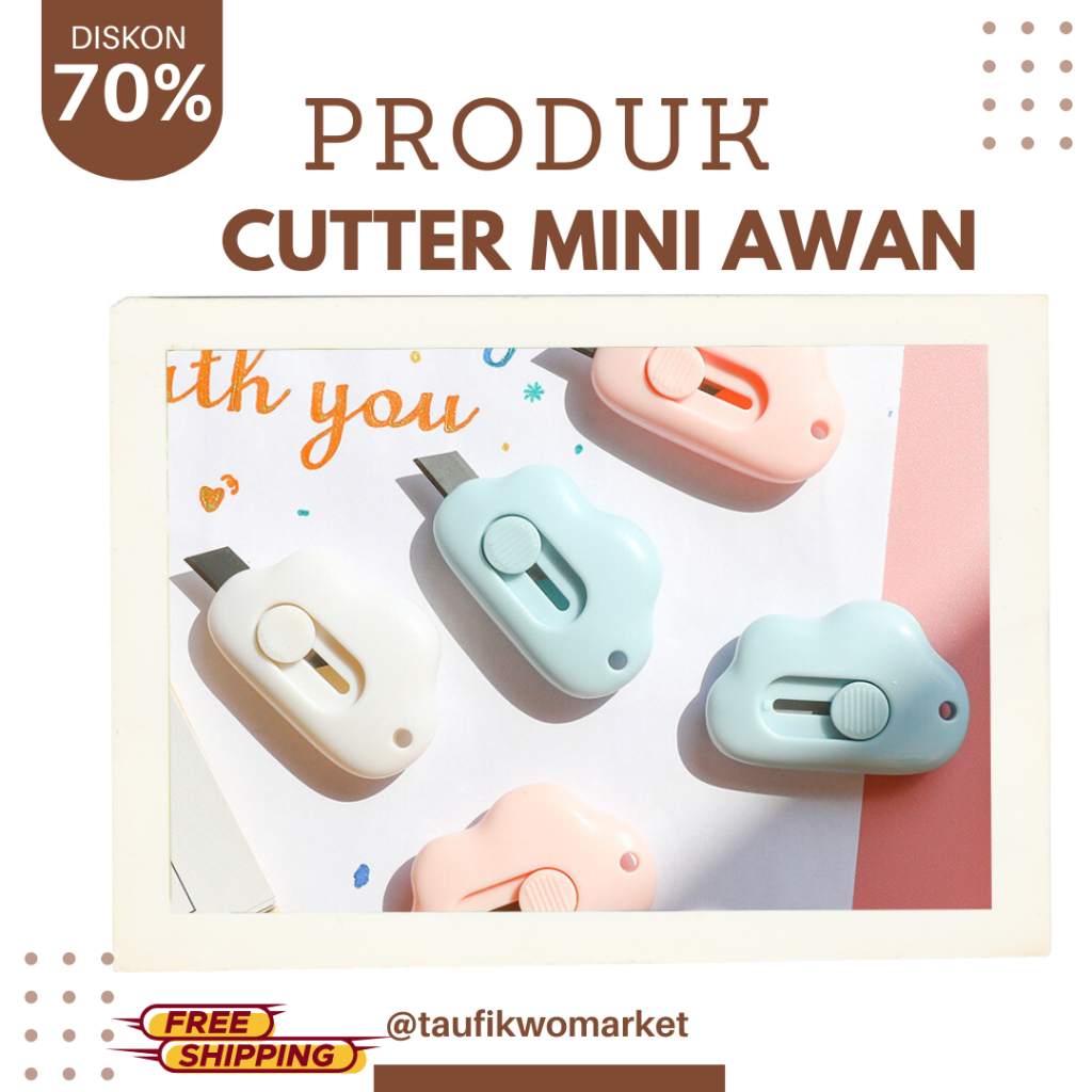 

Cutter Mini Karakter Pisau Pemotong Kertas|| Awan Pisau Kartun Untuk Alat Tulis Kantor Cutter