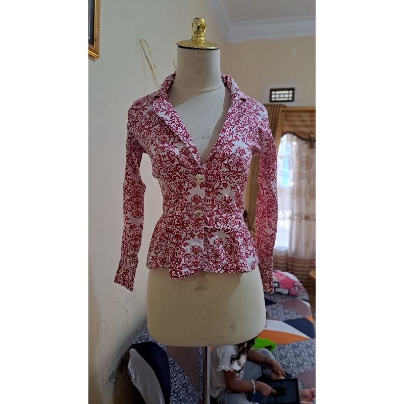 Preloved Blazer | Blazer cantik | Blazer batik | gamis | Dress wanita