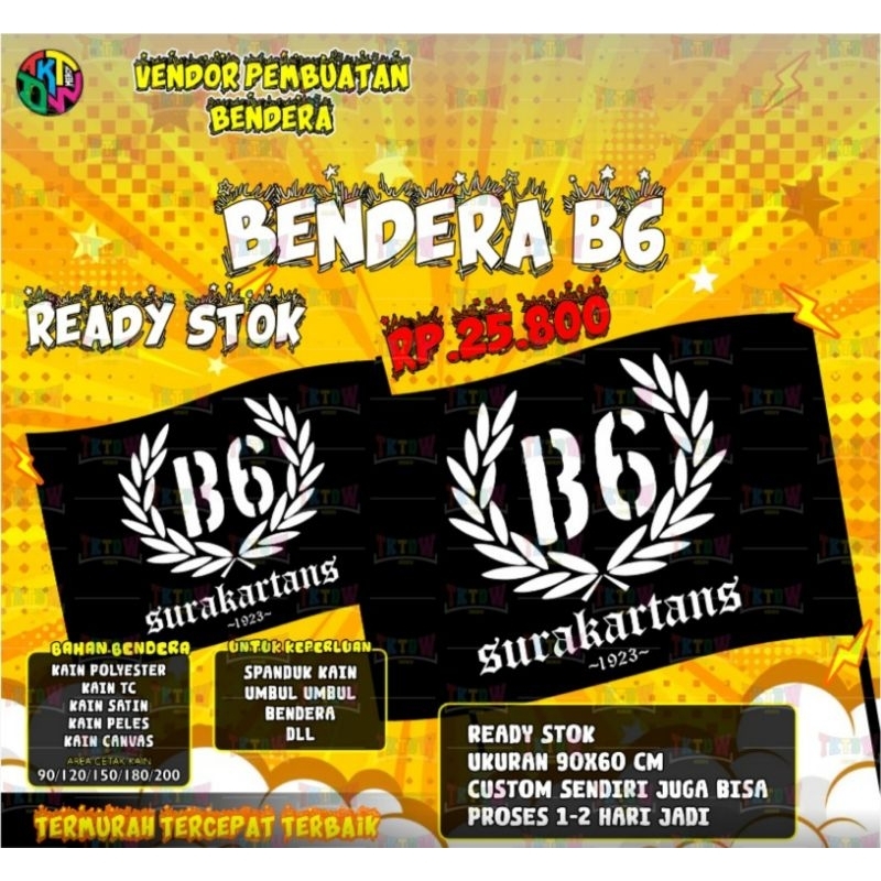 BENDERA B6 SURAKARTANS READY STOK DAN CUSTOM