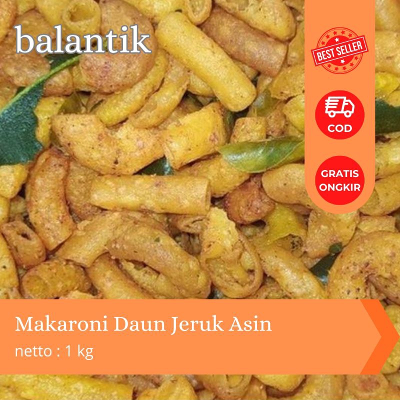 

Makaroni bantet daun jeruk asin gurih renyah 1 kg