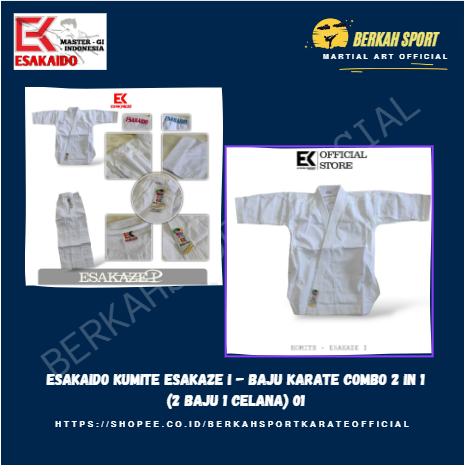 ESAKAIDO KUMITE ESAKAZE I - BAJU KARATE COMBO 2 IN 1 (2 BAJU 1 CELANA) 01
