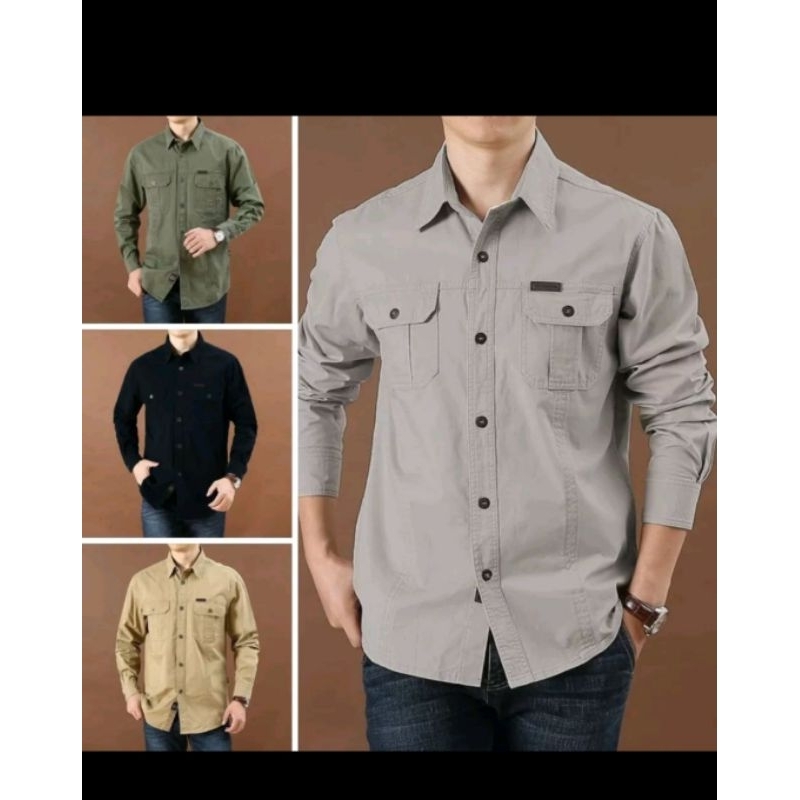 KEMEJAtheqacipLAPANGAN PANJANG outdoor/kemeja lengan panjang pria/KEMEJA KERJA/KEMEJA FORMAL/KEMEJAT
