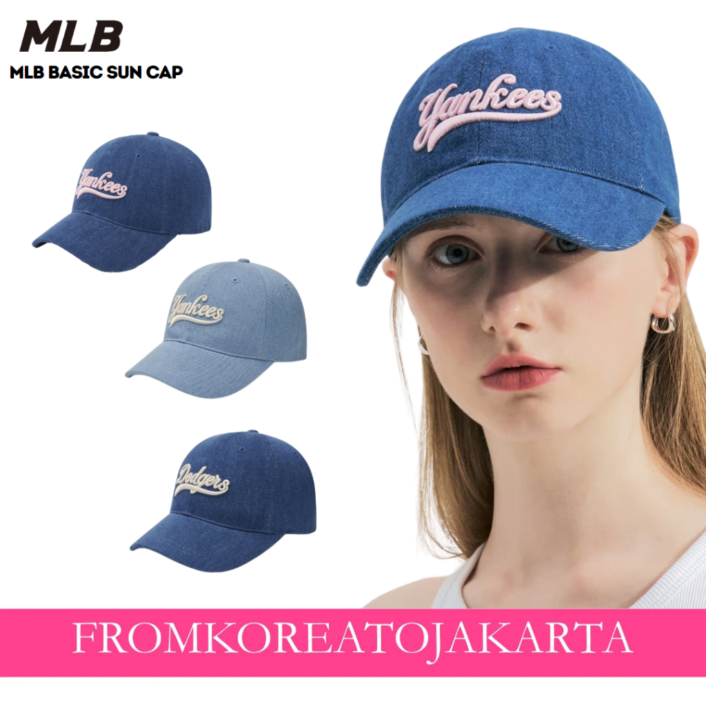 MLB Cursive Lettering Denim Unstructured Ball Cap