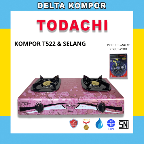 Delta Kompor gas Todachi + Regulator selang Zink Alloy T522A Premium high quality