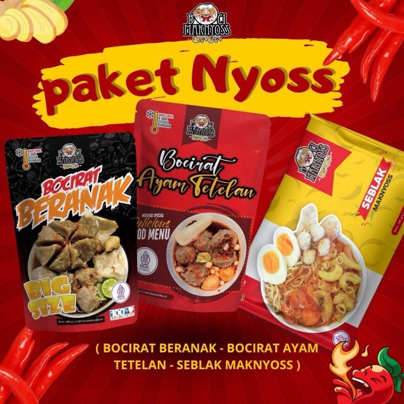 

PAKET NYOSS (Beranak, Ayam Tetelan, & Seblak Maknyoss)
