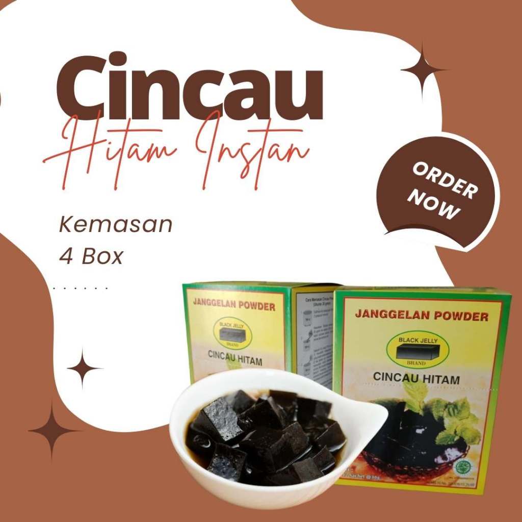 

Cincau Hitam Powder Bahan Murni 100% Daun Janggelan Kemasan 4 Box di Tangerang