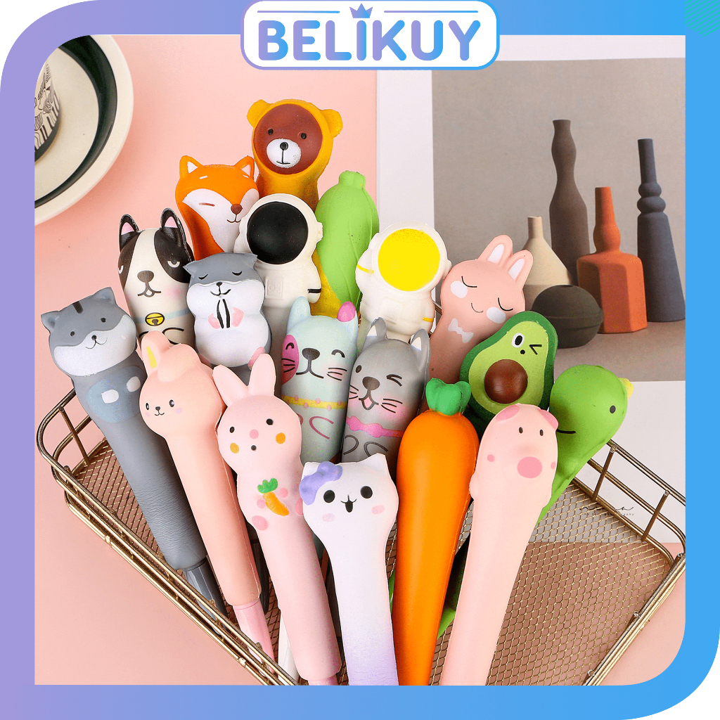 

Belikuy (2) COD Pulpen Gel Model Squishy / Ballpoint Pen Karakter Lucu Mainan Anak P16
