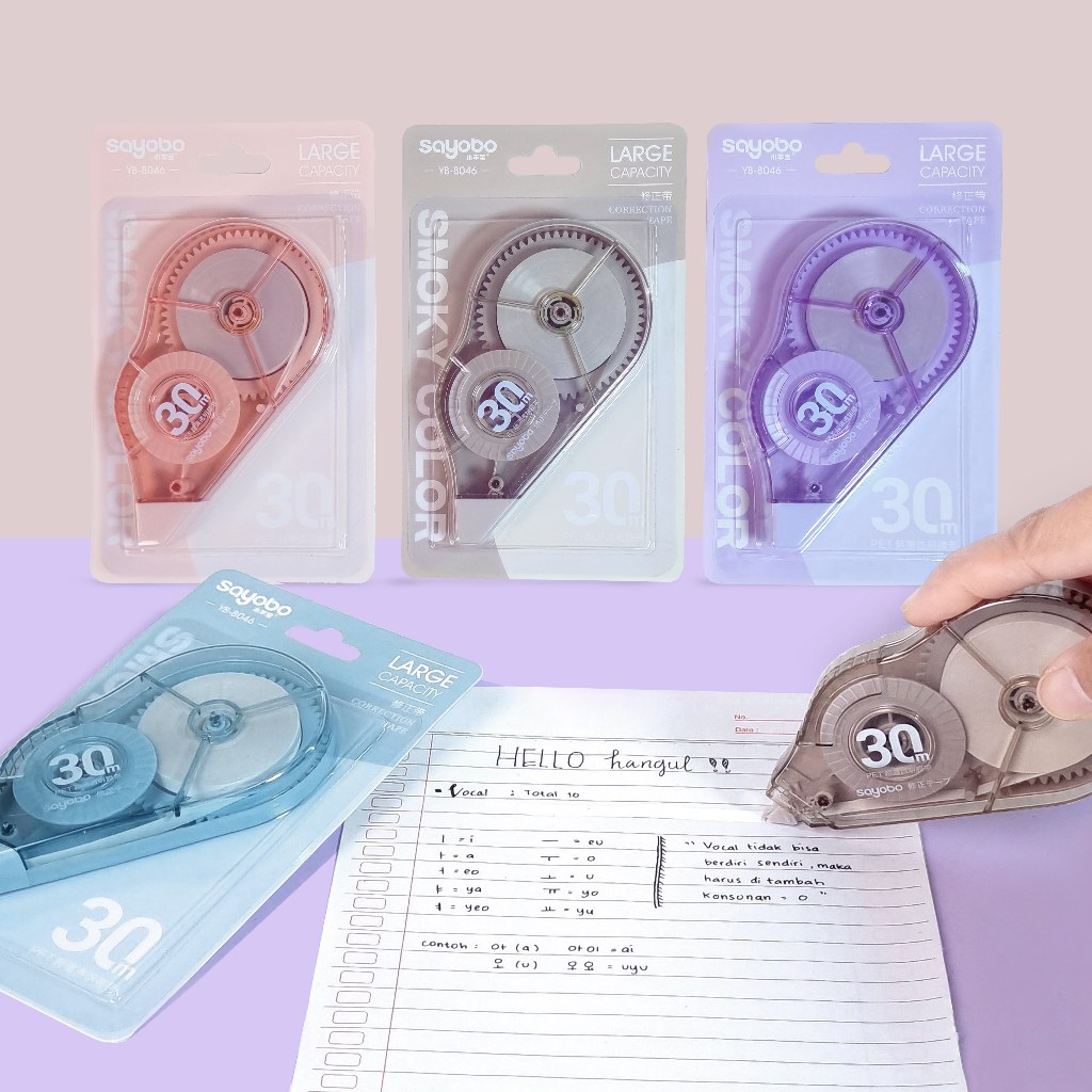 

SAYOBO Correction Tape Panjang/ Tip-X/ Stipo/ Pita Koreksi Estetik YB8046