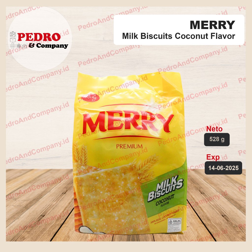 

Richy Merry premium MILK Biscuit coconut flavor 528 gram 24pc cookie kelapa