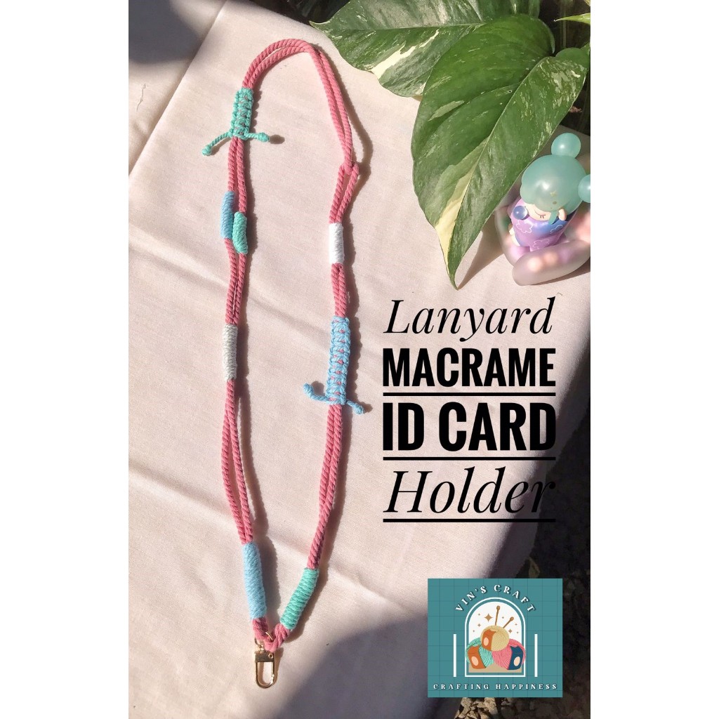 Lanyard Macrame ID Card Holder / Gantungan ID Card Macrame / Gantungan Handphone Tali panjang