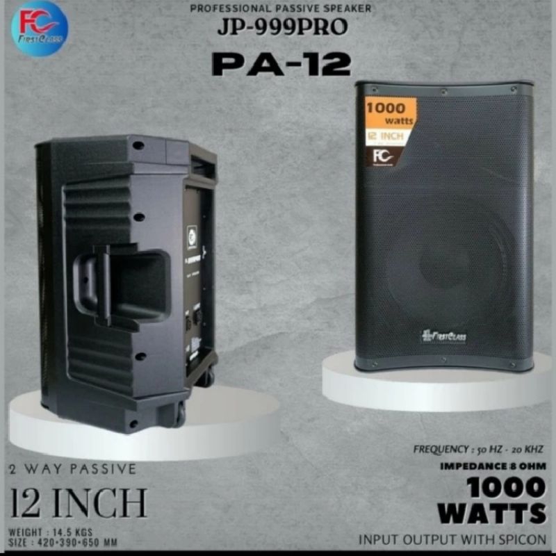 Speaker pasif Firstclass JP999PRO Pa12 pa 12 ukuran 12inch 1000 watt