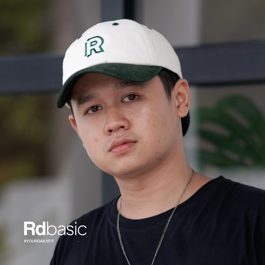 RDBASIC Polo Caps Corduroy Logo R | Broken White - Green