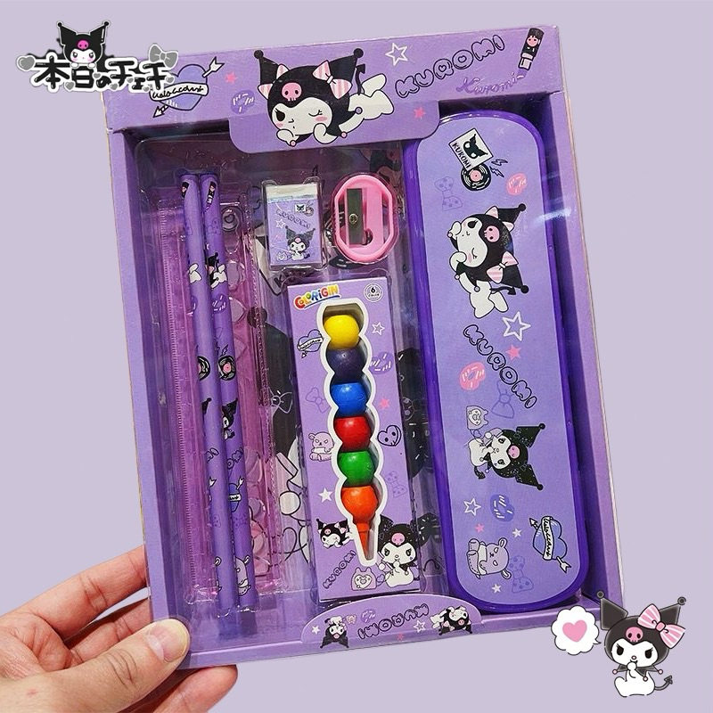 

Kotak Pensil Anak Set 7 in 1 Stationery Untuk Hadiah Anak Sekolah Sanrio / Alat Tulis Set Kotak Pensil Karakter Kuromi /Stationery Untuk Hadiah Anak / Kotak Pensil / Alat Tulis