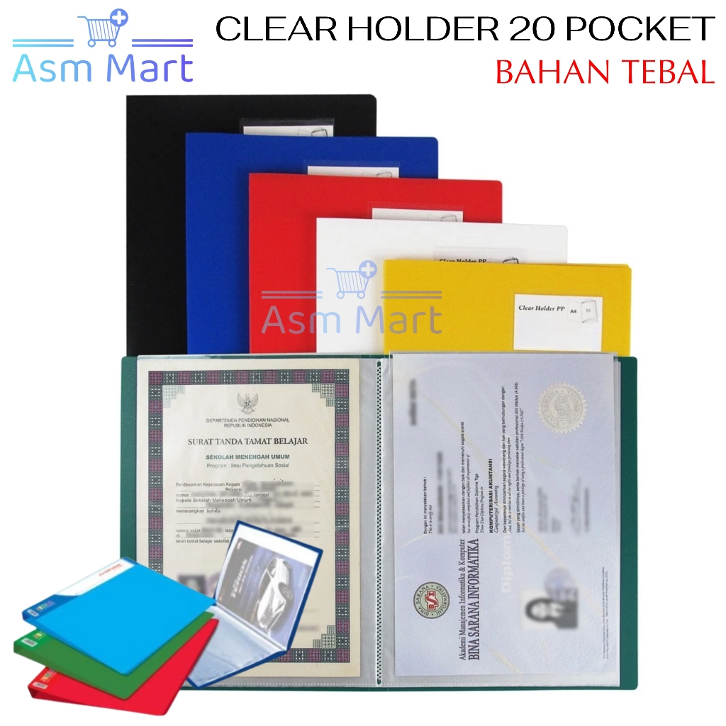 

ASM - ATK007 CLEAR HOLDER FOLIO ISI 20 LEMBAR / BOOK DISPLAY 20 POCKET / DOKUMEN KEEPER