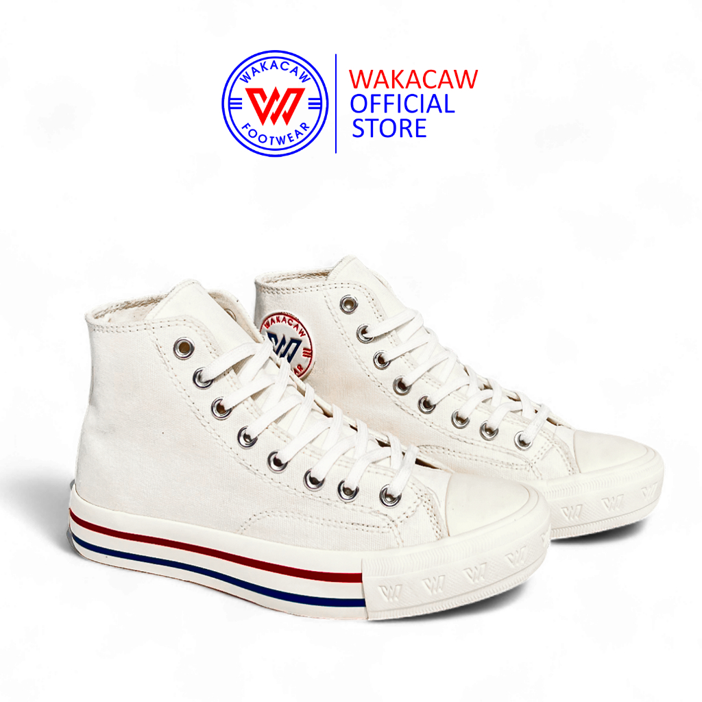 WAKACAW - Amelos Off White HI Series Sepatu Wakacaw Sepatu Casual Sepatu Vulcanised Sepatu Skate Boa