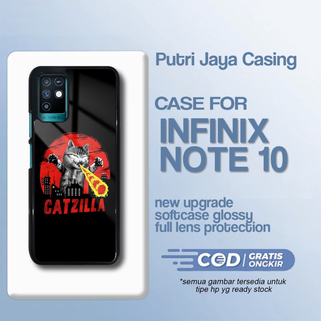 Case Infinix Note 10 Terbaru - Infinix Note 10 - Motif Cattzila - Hardcase Premium Glossy - Softcase