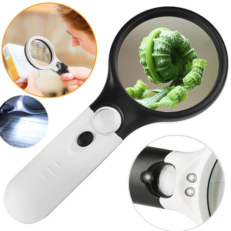 

KODE W7V 2in1 Magnifier Gelas Kaca Pembesar Dengan Lampu 3 LED Loop Magnifying Untuk Membaca dan Perhiasan
