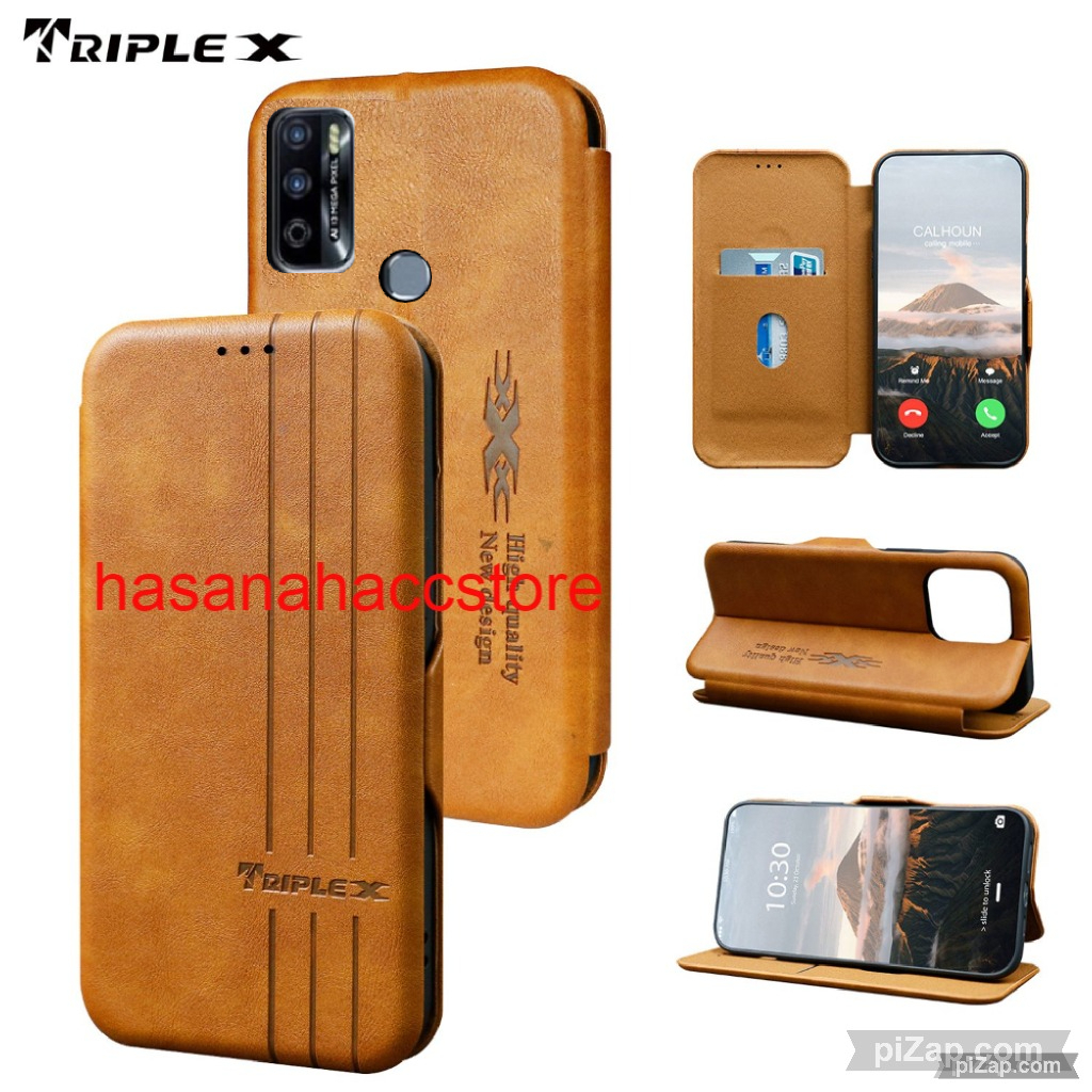 CASE UNTUK HP INFINIX HOT 9 PLAY CASE FLIP KULIT DOMPET MOTIF LEATHER WALLETE