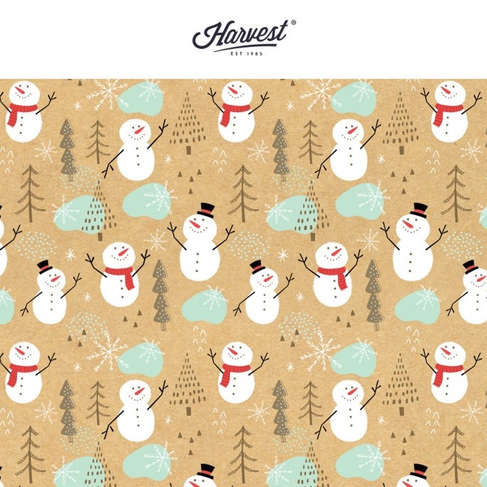 

PAKET INSTAN Kertas Kado Natal Harvest Wrapping Paper Xmas Shining Snowman
