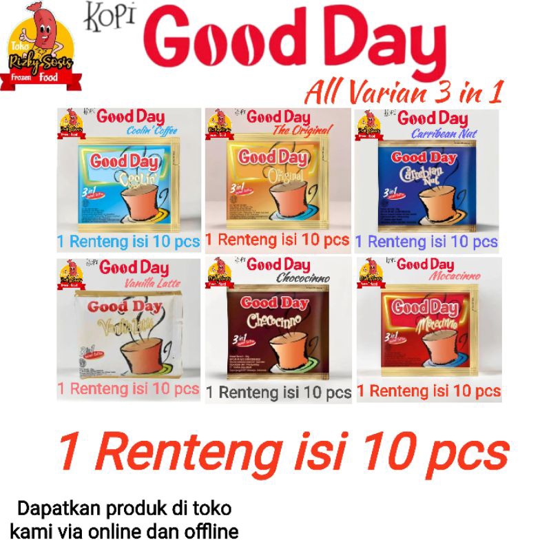 

Good Day 3 in 1 All Varian @20 gr 1 Renteng ( isi 10 pcs)