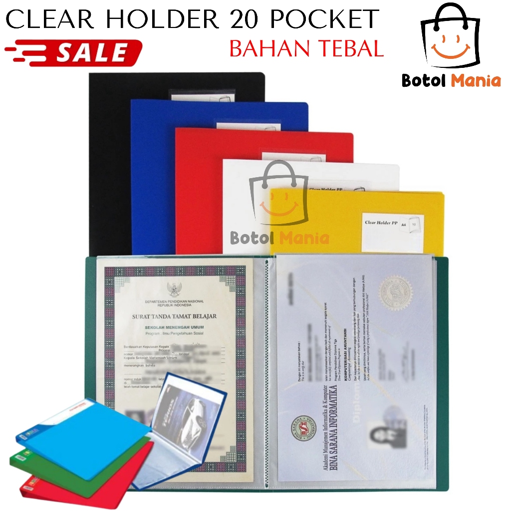 

BM - ATK007 CLEAR HOLDER FOLIO ISI 20 LEMBAR / CLEAR HOLDER 20 POCKET / DISPLAY BOOK / DOCUMENT KEEPER / DOKUMEN KEEPER
