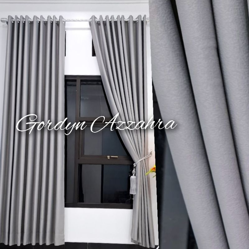 Gorden jendela Pintu Minimalis Blackout Import Polos Warna abu tua abu muda coklat ungu pink navy