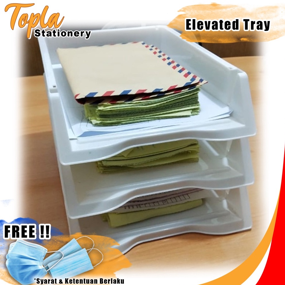 

KODE J38W Rak Kertas Dokumen Meja Elevated Tray Paper Tray F4 Warna Rak Surat Meja 3 Susun Plastik Tempat File Dokumen Kantor Document Letter Organizer