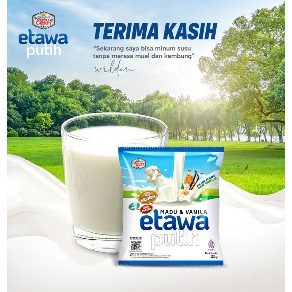 

Susu kambing etawa bubuk ratu lebah original 1 box isi 10 sachet