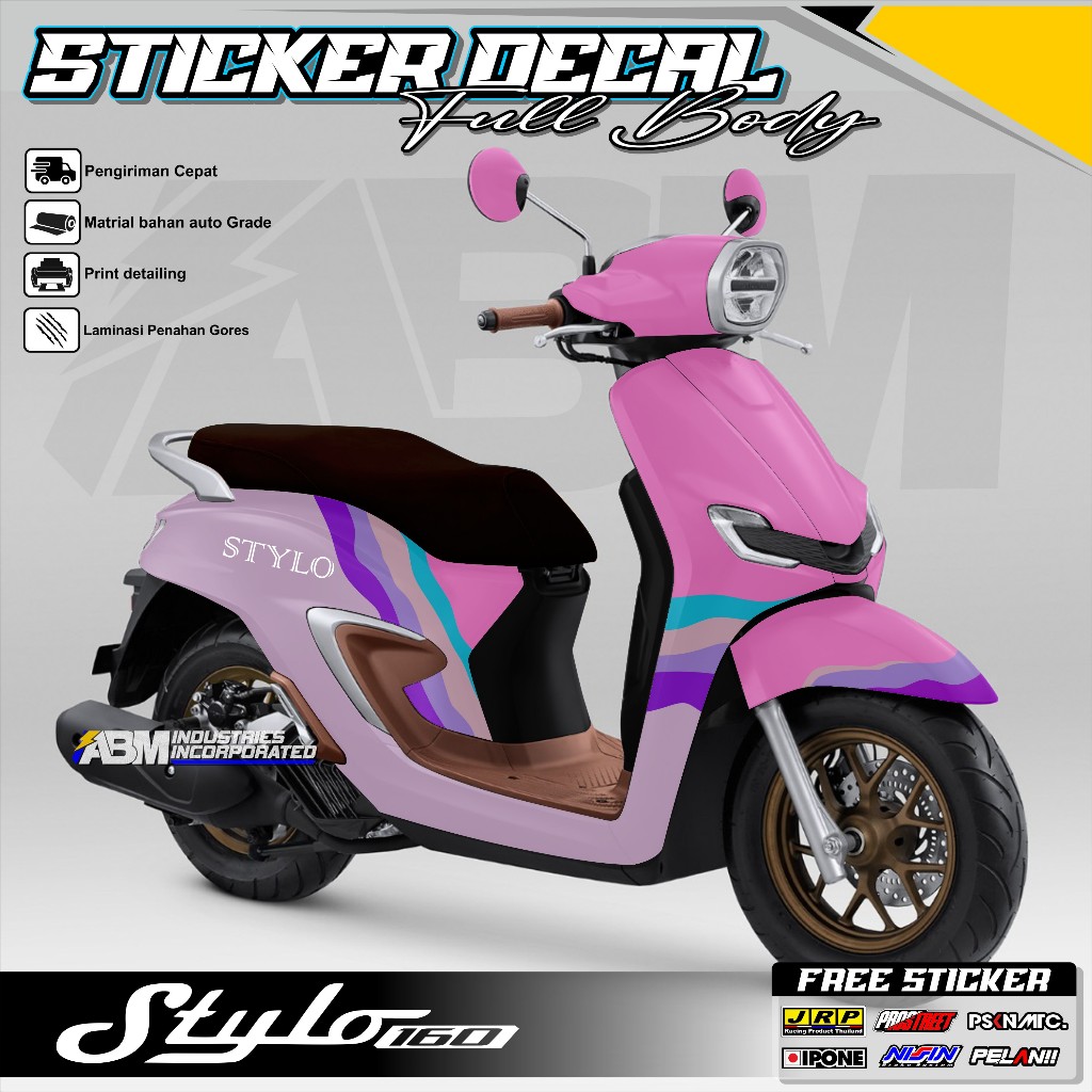 DECAL STICKER STYLO 160 FULL BODY POLOS - STICKER FULL BODY MOTOR STYLO 160 DESAIN POLOS