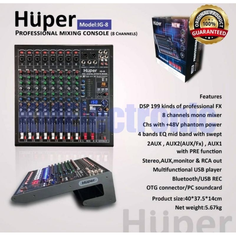 MIXER HUPER IG 8 ORIGINAL / IG 8 HUPER / MIXER HUPER 8 CHANNEL ORIGINAL