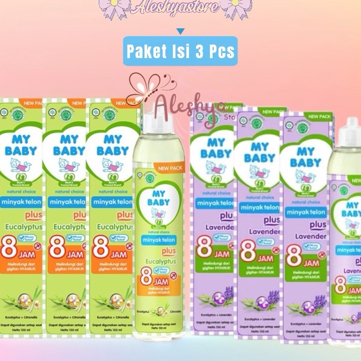 

Bonus MY BABY Minyak Telon Penghangat Bayi Paket isi 3pcs 6ml 9ml 15ml