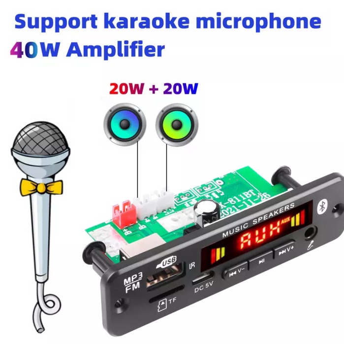 KODE A6G KIT MODUL MP3 BLUETOOTH 5 AMPLIFIER 2X2W KARAOKE